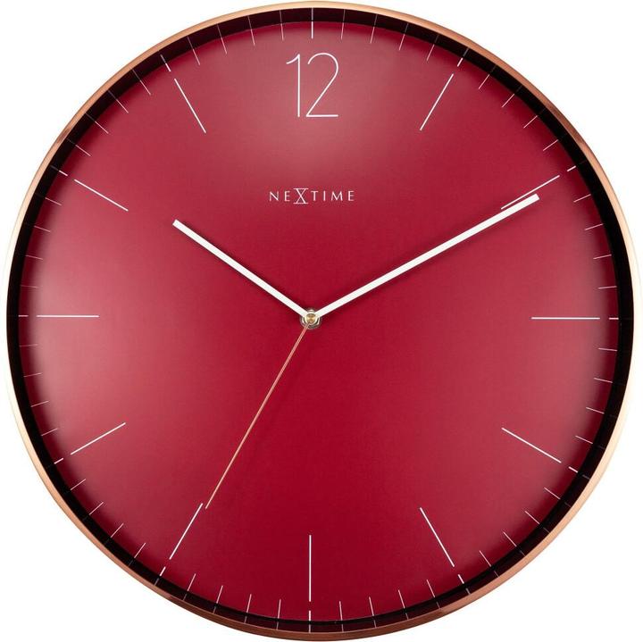 Nextime Wall clock Very Essential 40 Ø, copper / red (40 cm)