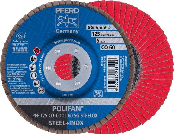 Image du produit Pferd Disques à lamelles POLIFAN PFF 125 CO-COOL 60 SG STEELOX (60)