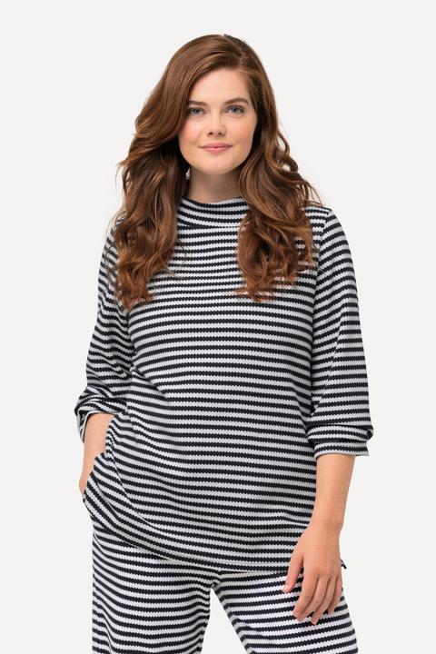 Produktbild Ulla Popken Sweatshirt, Strukturringel, Stehkragen, Langarm (46, 48)