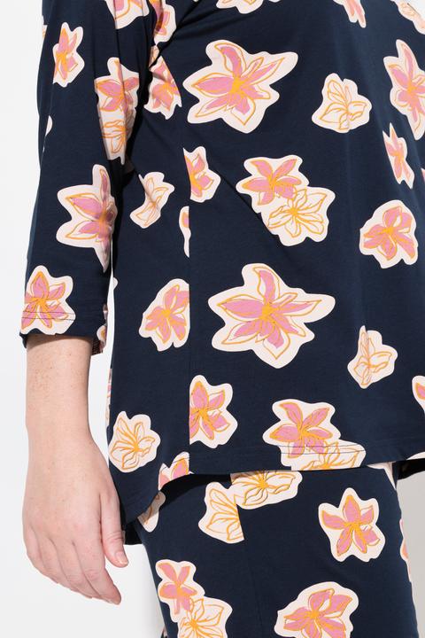 Immagine prodotto Ulla Popken Maglia pigiama, oversize, girocollo, manica 3/4, cotone biologico (46, 48)