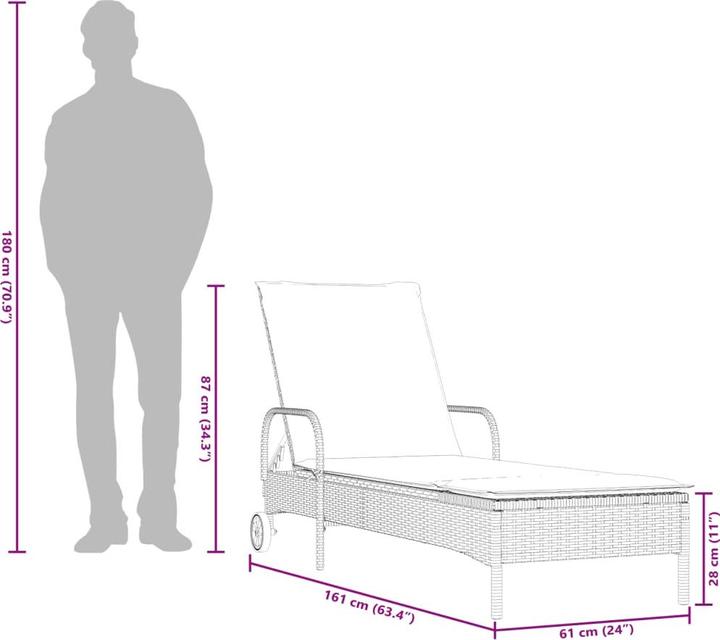 Immagine prodotto vidaXL Sonnenliege (200 cm)