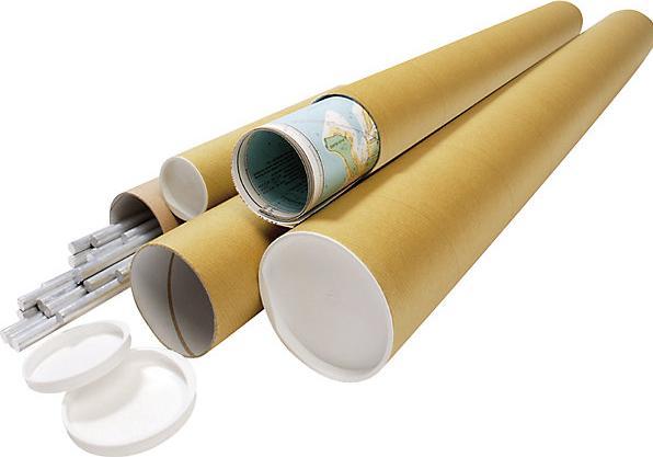 kaiserkraft Rouleau d'expédition, avec couvercle et fond en plastique, L x Ø 1150 x 150 mm (1 x)
