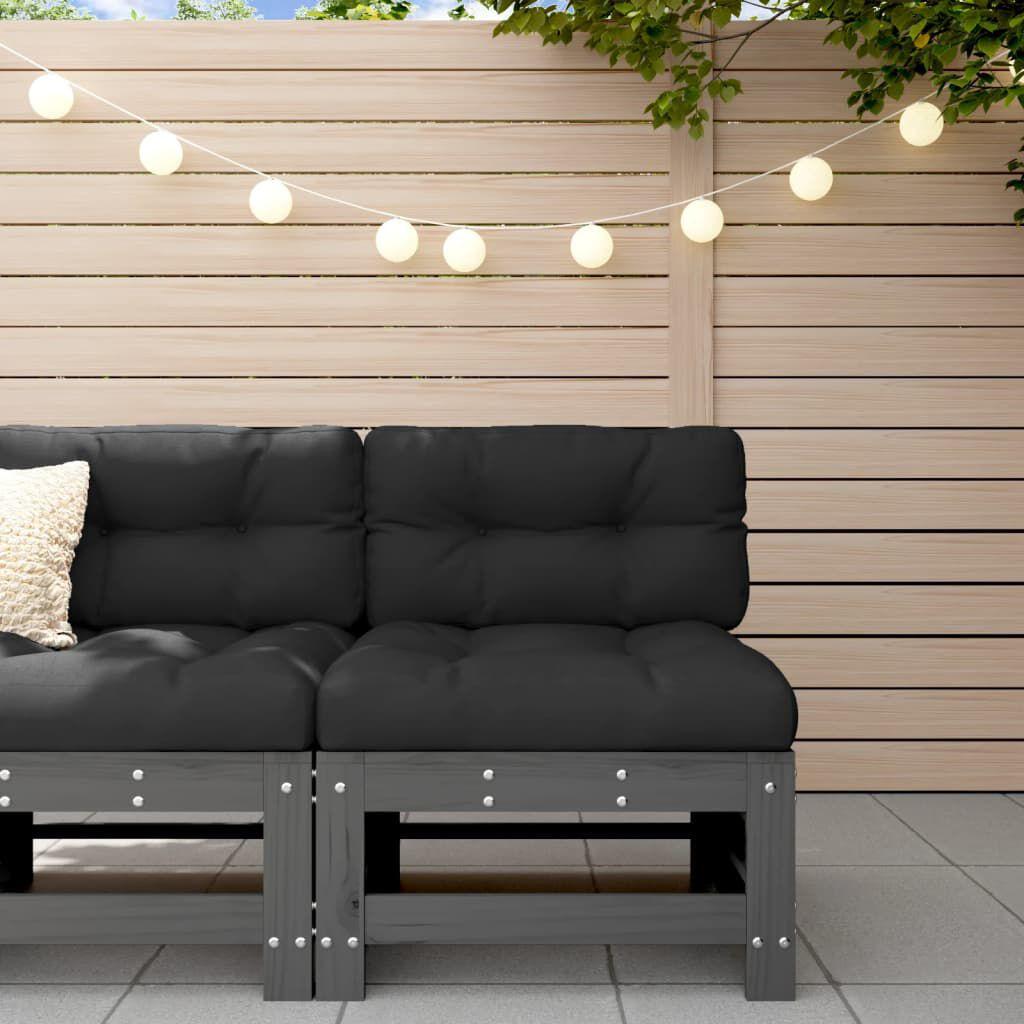 VidaXL, Gartenlounge, Garten-Mittelsofa Grau Massivholz Kiefer,Farbe