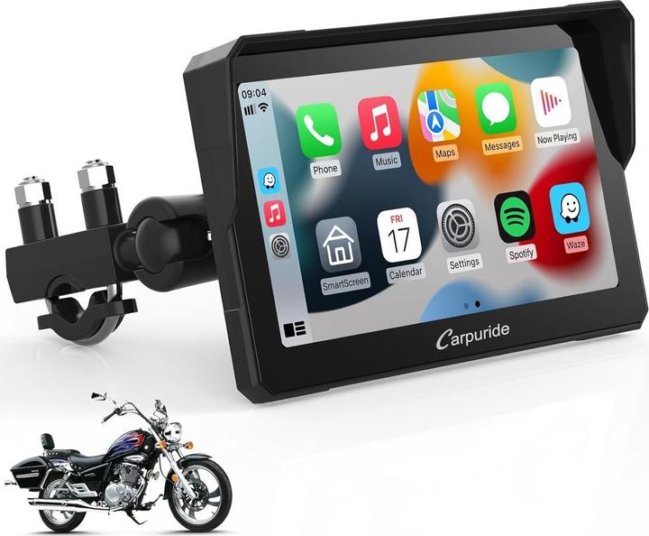 Actual product image Carpuride Motorrad-CarPlay-Bildschirm