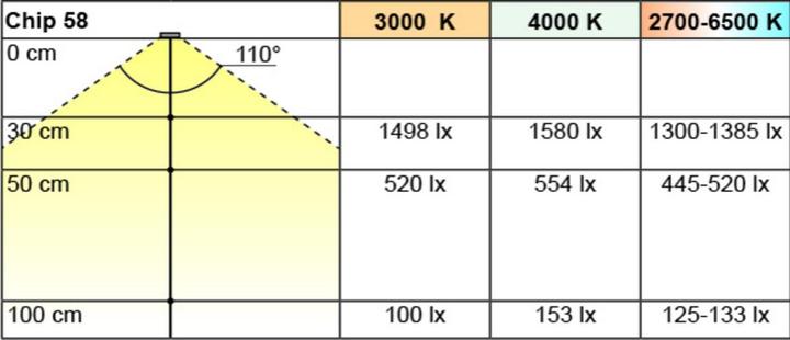 Produktbild L&S LED Ein-/Anbauleuchten Chip 58 12 V (250 lm)