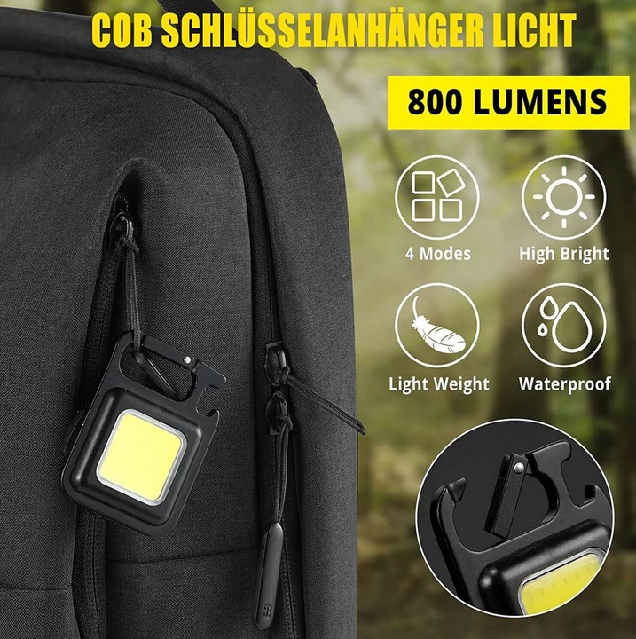 Immagine prodotto Dema Torcia LED per portachiavi (6 cm, 800 lm)