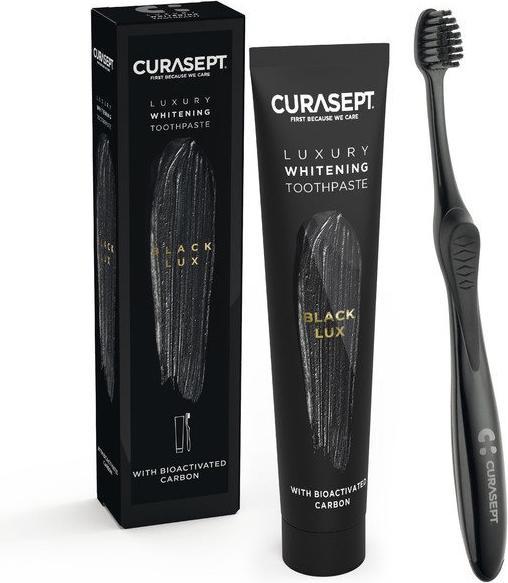 Actual product image Curasept Black Luxury Whitening Toothpaste 75ml+Toothbrush (1 x)