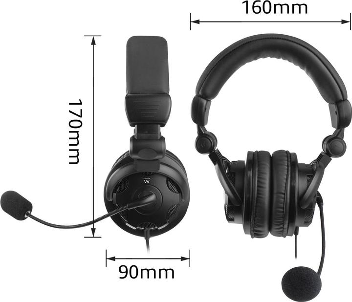 Produktbild Ewent Over-ear stereo headset with microphone and volume control (Kabelgebunden)