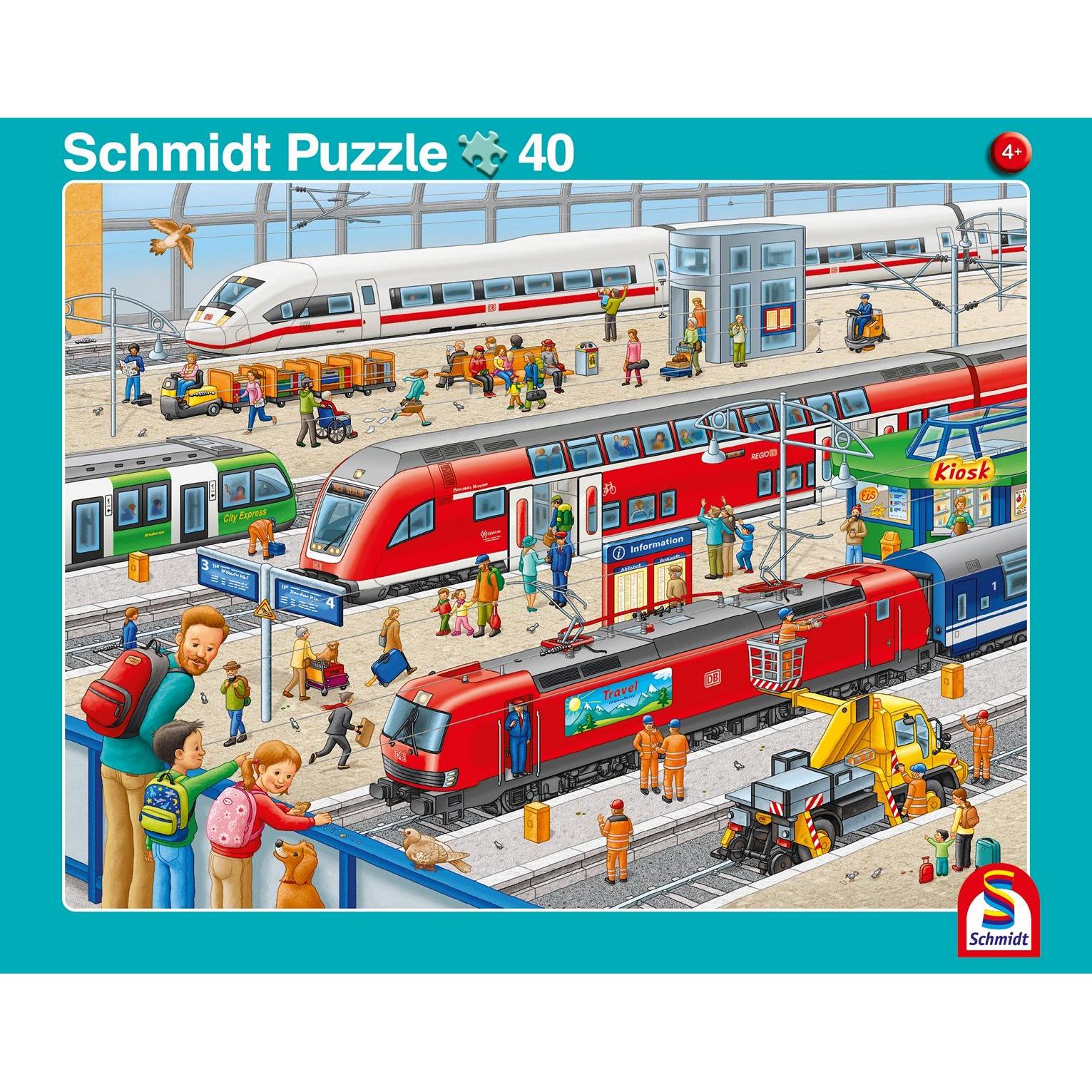 Schmidt Spiele Puzzle - Bahnhof / Hafen (40 Teile / 24 Teile) (40 Teile)