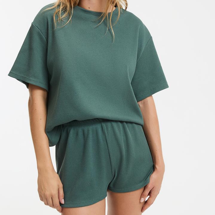 Actual product image La Redoute Collections Kurzpyjama aus Waffelstrick (L)