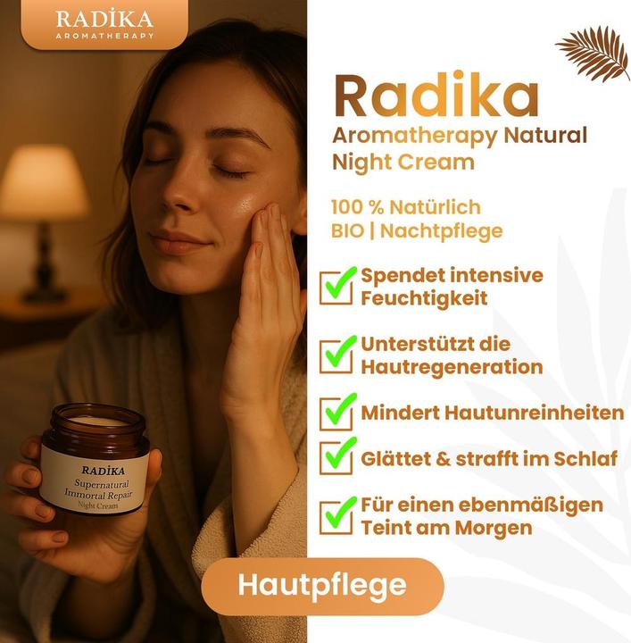 Actual product image Radika Night cream, repairing, 100% pure, BIO, natural, 40 gr (Night cream)