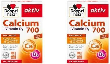 Actual product image Queisser Pharma DOUBLE HEART CALCIUM 700+D3 (30 Piece, Pills)