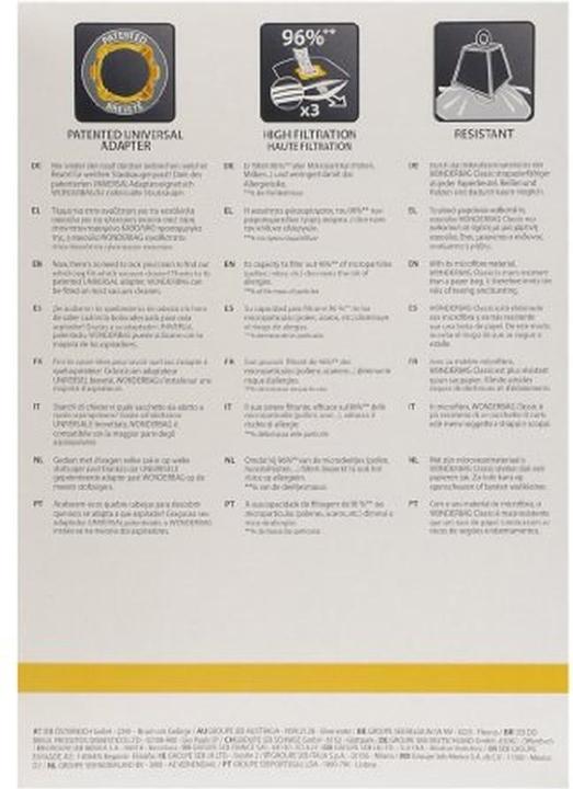 Actual product image Rowenta WONDERBAG 5 X MICROFIBRE BAG WB406120 (5x)