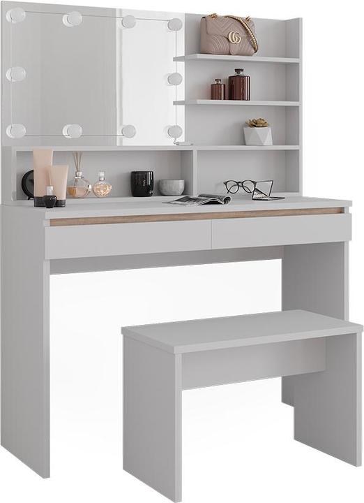 Image du produit Vicco Emma avec étagère miroir, banc & éclairage LED (120 x 41.80 x 83 cm)