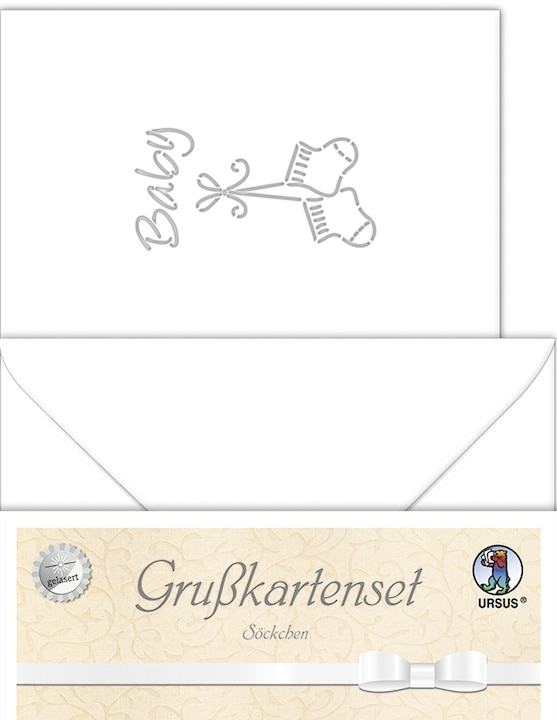 Ursus Blank card baby socks white (5 pcs.)