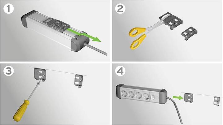 Productafbeelding Brennenstuhl 1391030400 Meervoudige wandcontactdoos met schakelaar zilver-zwart beschermcontact 1 st ( 139103040 (4 x, CEE 7/3, 1.80 m)