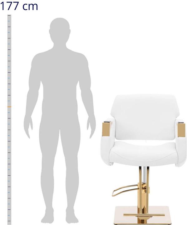 Produktbild Physa Friseurstuhl Fussstütze höhenverstellbar Barber-Stuhl 200 kg Penryn White&Gold