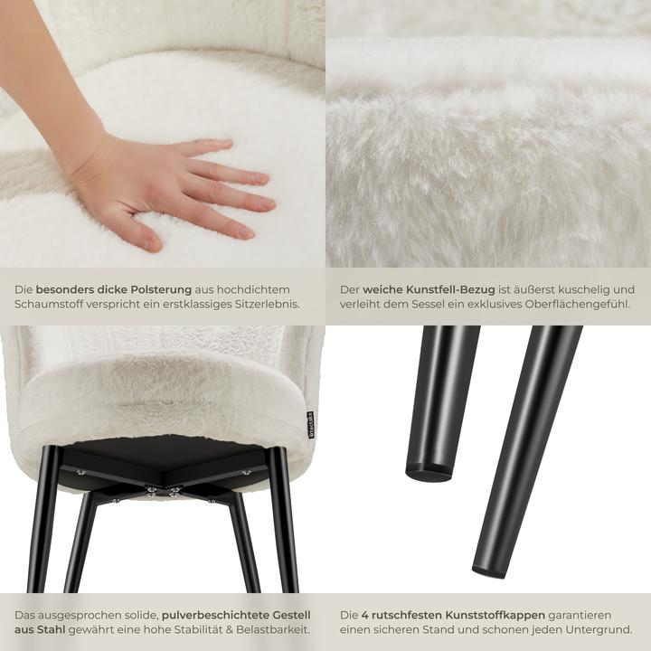 Immagine prodotto tectake Poltrona Stella, imbottitura spessa, 67x64x76cm