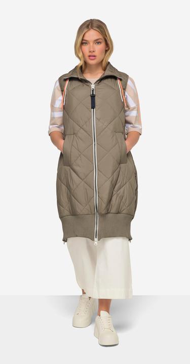 Image du produit Laurasøn Steppweste, lange Form, Stehkragen, Zipper, Rippsaum (S)