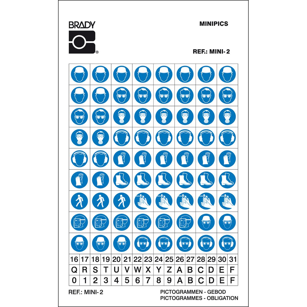 Brady, Etichette, Mini-Pittogrammi - Mini 2: