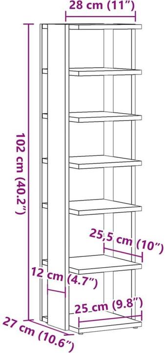 Produktbild vidaXL Schuhschrank (28 x 27 x 102 cm)