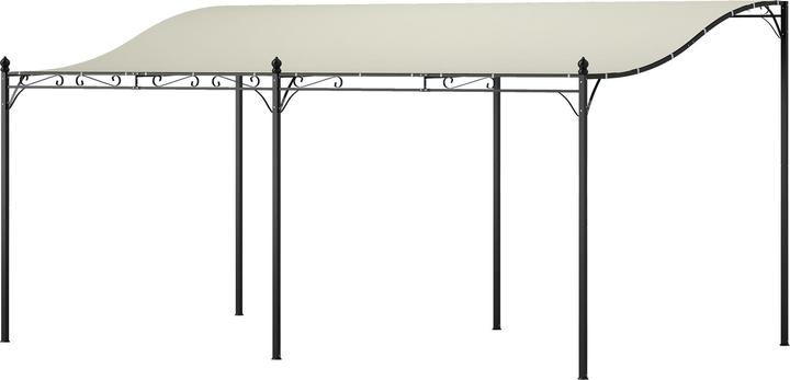 Outsunny Anbaupavillon Metall, Polyester Cremeweiss (491 cm, 298 cm)
