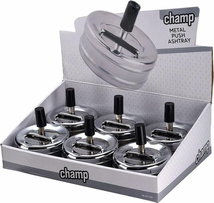 Actual product image Champ Push metal ashtray 9 cm