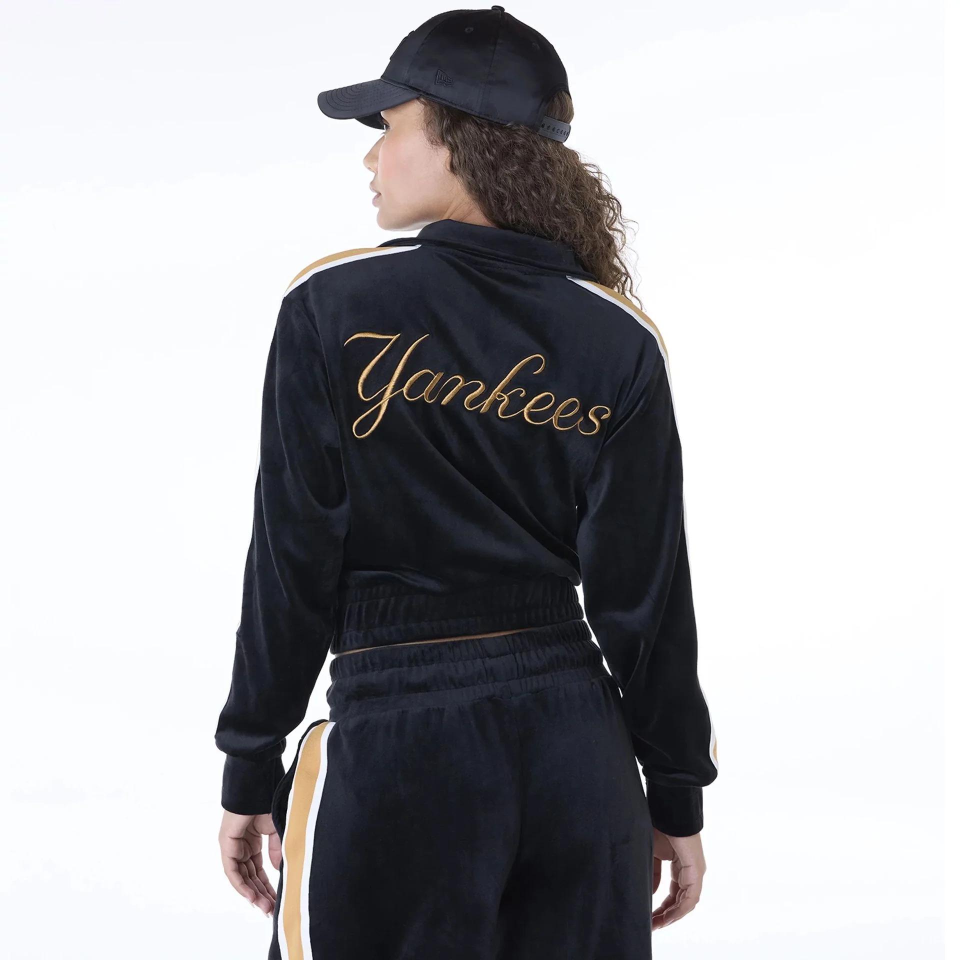 Thumbnail - New Era, Damen, Jacke, Damenveloursjacke New York Yankees Track (S), Schwarz, S