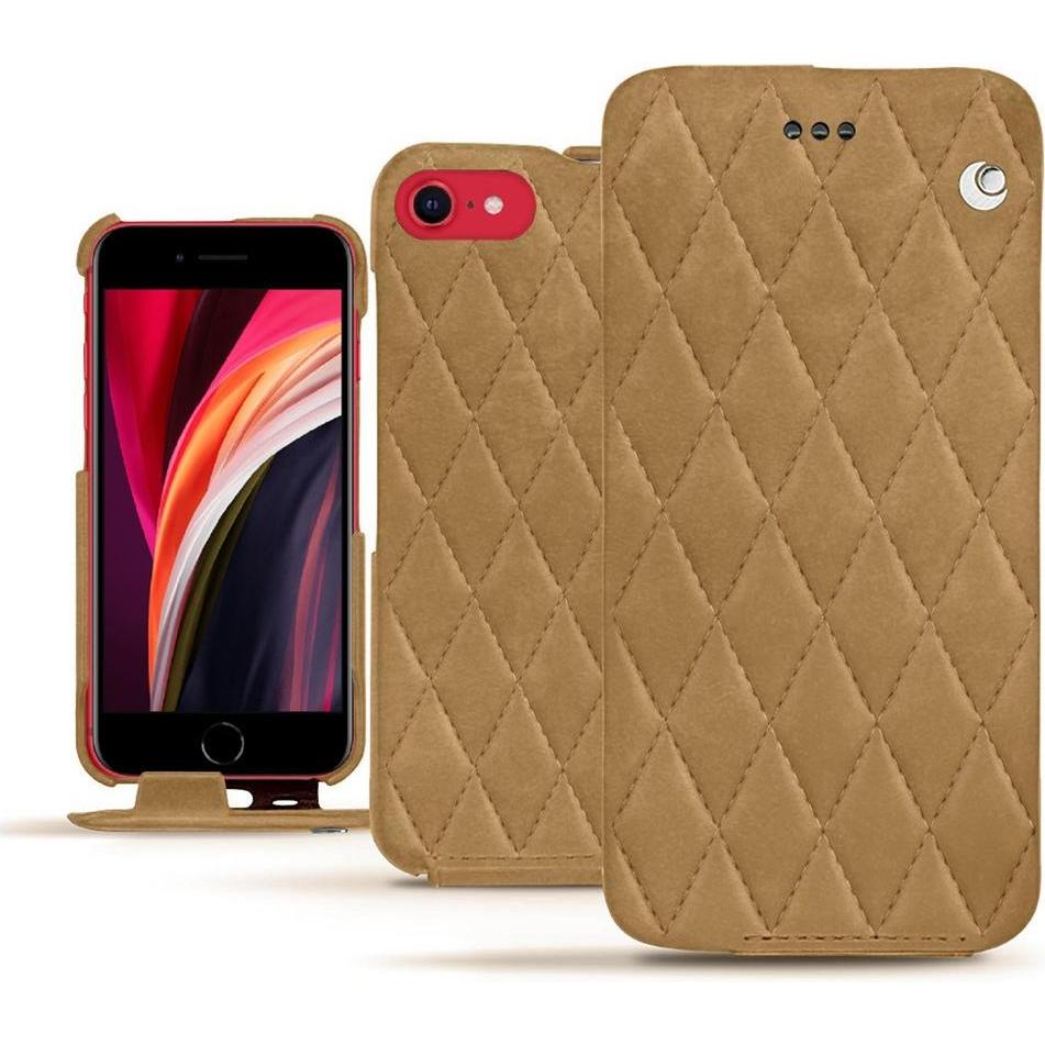 Noreve Lederschutzhülle vertikal (Apple iPhone SE (2nd Gen), Apple iPhone SE (3rd Gen)), Smartphone Hülle, Braun
