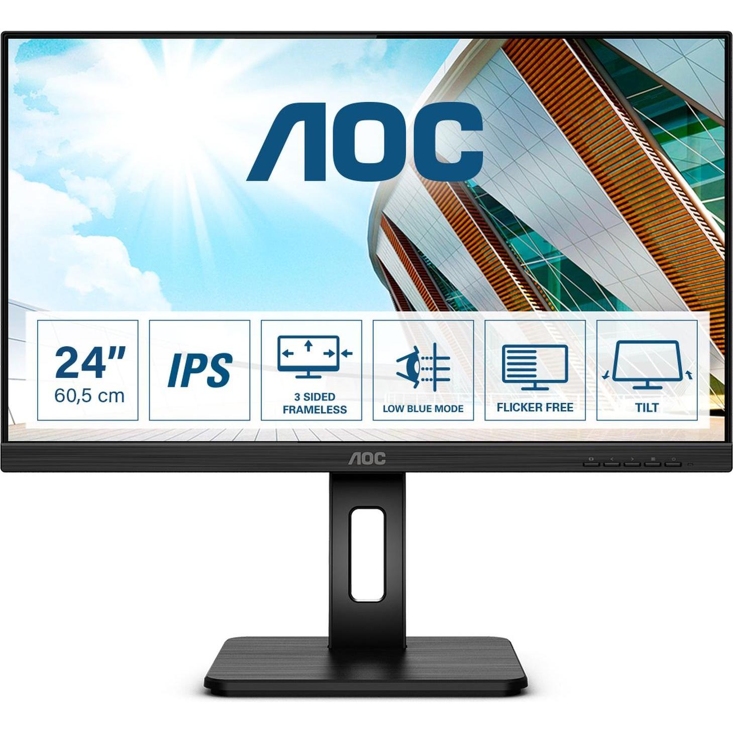 AOC 24P2Q (1920 x 1080 Pixel, 24"), Monitor, Schwarz