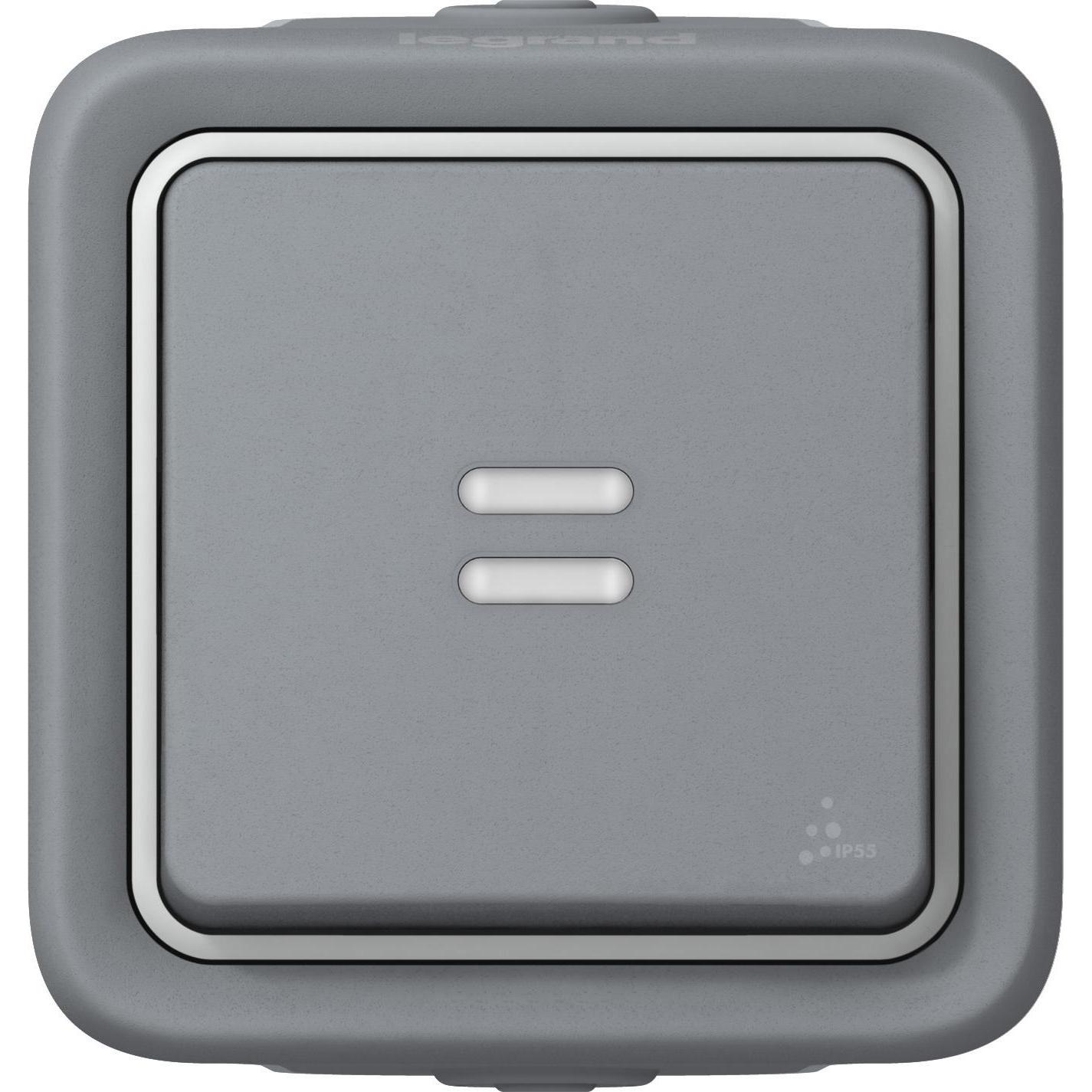 Legrand Plexo Classic Wipptaster Schliesser 1-polig, Taster + Schalter, Grau
