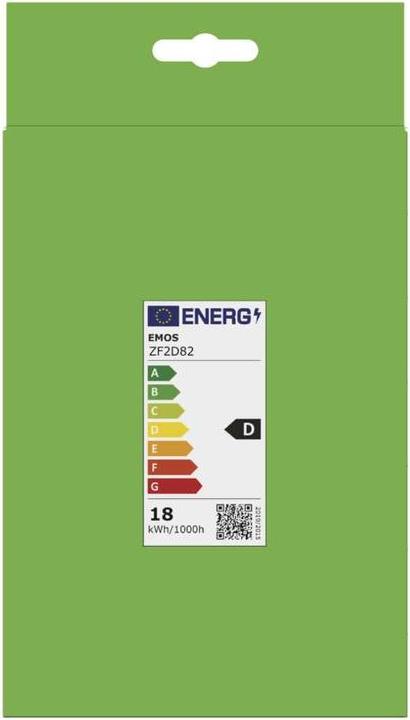 Energy Label Emos LED filament lamp G125 / E27 / 18 W (150 W) / 2452 lm / Warm white (E27, 2452 lm, 1x)