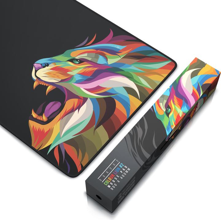 Produktbild Titanwolf Gaming Mauspad, 900 x 400mm XXL Mausmatte, verbessert Präzision & Geschwindigkeit, Color Lion 2 (XXL)