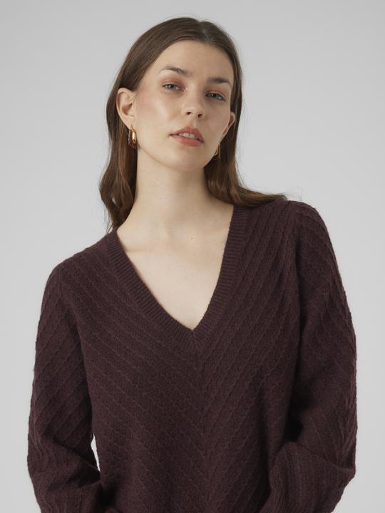 Produktbild Vero Moda VMANJASTINNA LONG V-NEK PULLOVER GA EXC Strickpullover (XS)