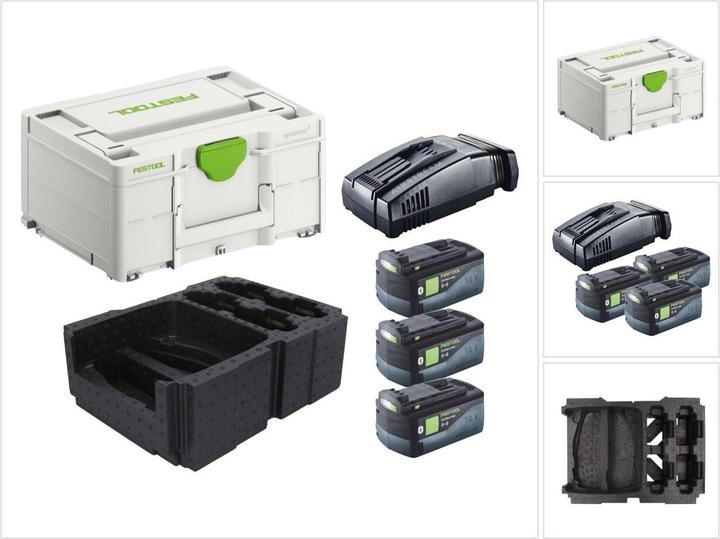 Produktbild Festool Energie Set 3x BP 18 Li 5,0 ASI EU Akkupack 18 V 5,0 Ah ( 3x 577660 ) + SCA 16 (18 V)