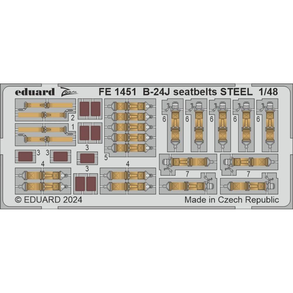 Eduard B-24J seatbelts STEEL HOBBY BOSS