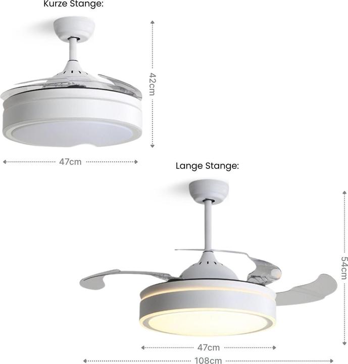 Immagine prodotto Hermex Deckenventilator mit LED-Beleuchtung Deckengebläse Ventilator
