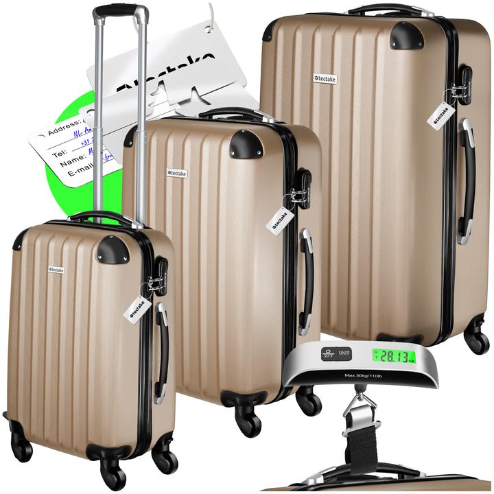 Actual product image tectake 3er Kofferset Talia mit Kofferwaage und Kofferanhänger (93 l)