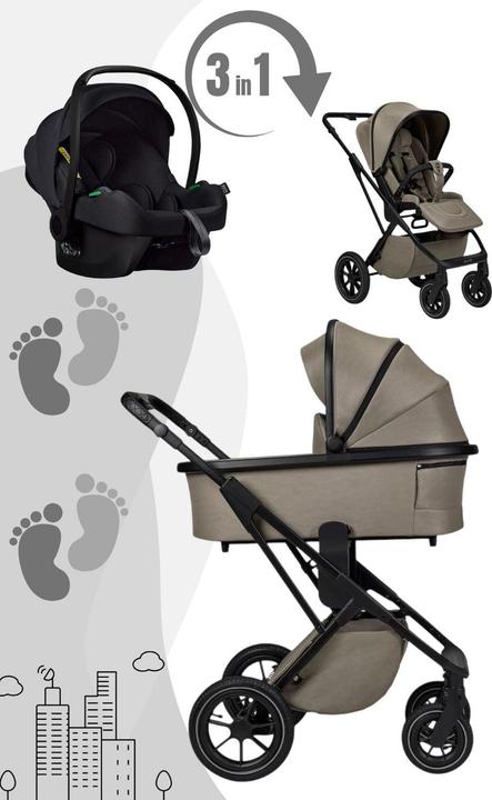 Moon PIÙ Kinderwagen Set inkl. Cosmo 2.0. Babyschale