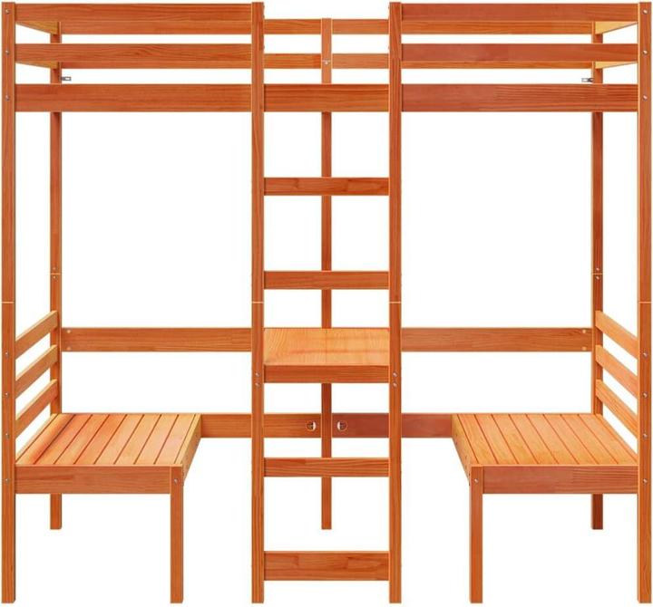 Produktbild vidaXL Hochbett mit Schreibtisch & Stühlen (80 x 200 cm)