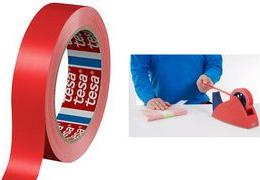 Actual product image tesa Packaging tape 60404, 6 mm x 66 m, red (6 mm)