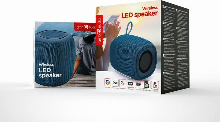 Produktbild Gembird Bluetooth LED speaker blue (4 h, Akkubetrieb)