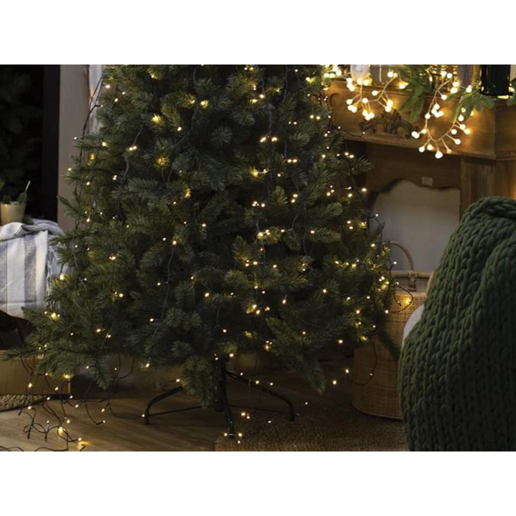 Thumbnail - Velleman, Lichterkette, Atria LED - für Bäume von 1.8 m - 220 LEDs - Warmweiss - grünes Kabel - 24 V (5 m)