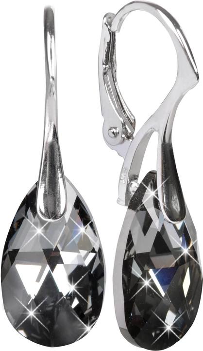 Produktbild Levien Mysterious earrings with Pear Silver Night crystals (925 Silber)