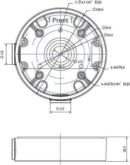 Actual product image Dahua PFA139 surveillance camera accessories junction box (Mounting kit)