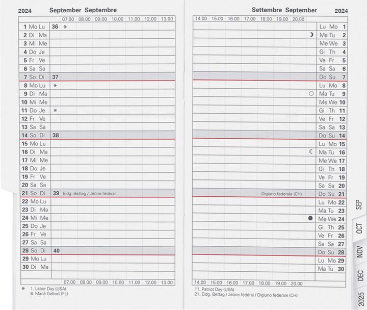 Image du produit Biella Recharge pour plannings (7,5 x 12,6 cm, Allemand, Français, Italien, Anglais)