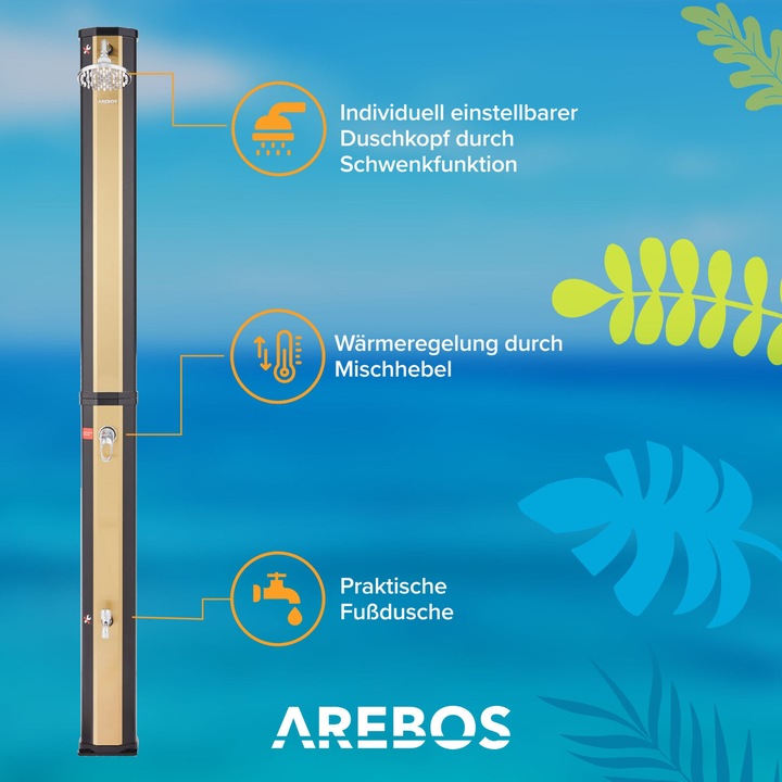 Produktbild Arebos Solardusche + Bodenelement