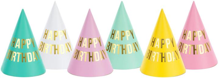 Partydeco Partyhüte Happy Birthday (6 Stück)