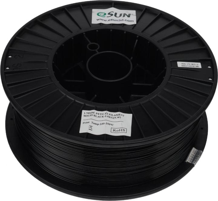 Productafbeelding eSUN PETG 1,75mm SOLID ZWART 2,5kg (PETG, 1.75 mm, 2500 g, Zwart)