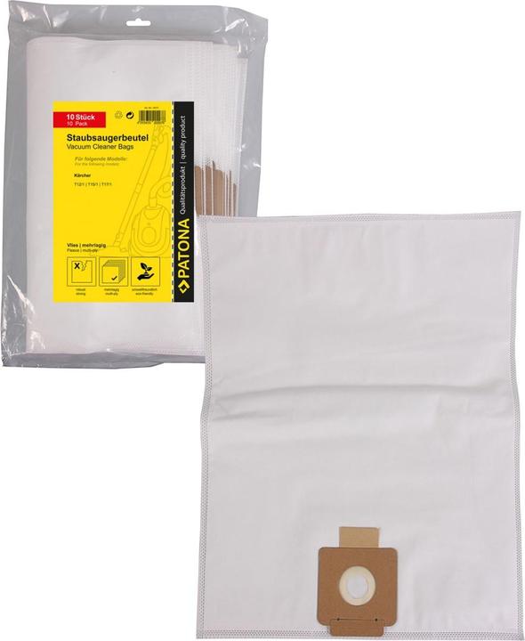 Flickbee 10 Vlies Staubsaugerbeutel für Kärcher T10/1 T 12/1 T15/1 T17/1 TSS 12 6.904-315.0 | 6.907-0017.0 (10 x)
